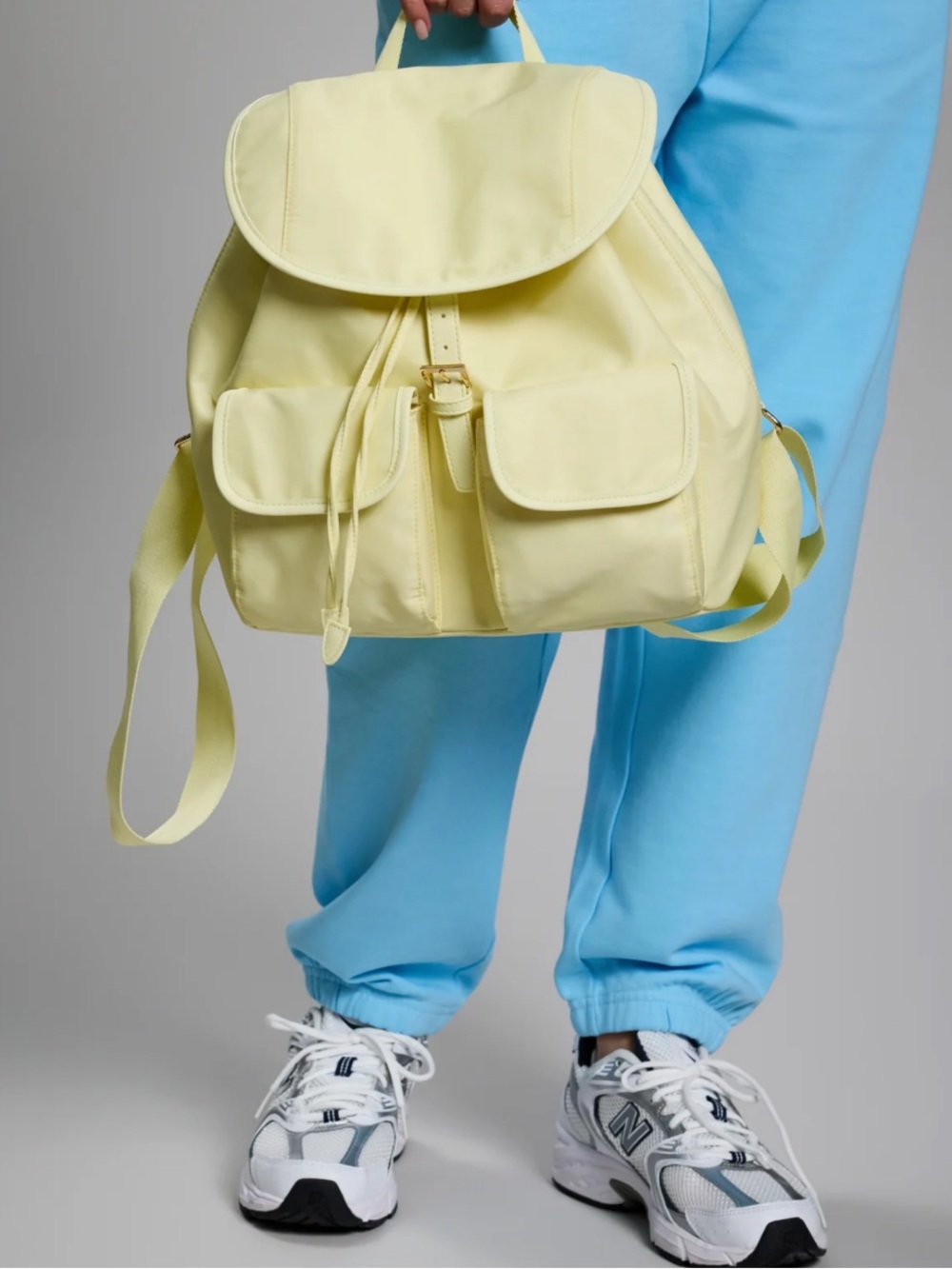 NWT Year of Ours Soft Pale Yellow Drawstring Backpack